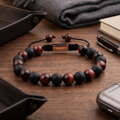 Oniksa + tīģeracs aproce vīriešiem